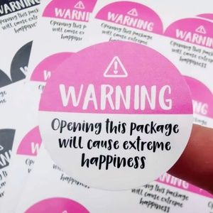 1.5” Stickers | Warning: Opening this Package will cause Extreme Happiness
